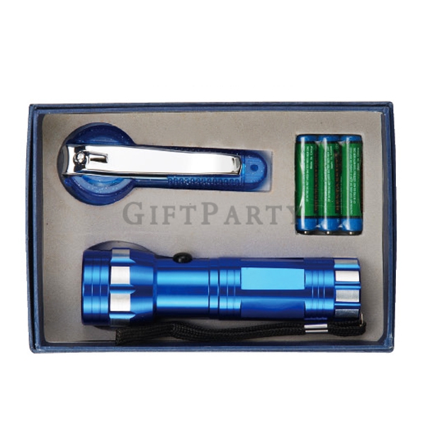 [SE4080949AE77]14LED強光鋁合金手電筒+集指剪14LED glare aluminum flashlight & set nail clipper手電筒, 集指甲剪, 修容道具, 照