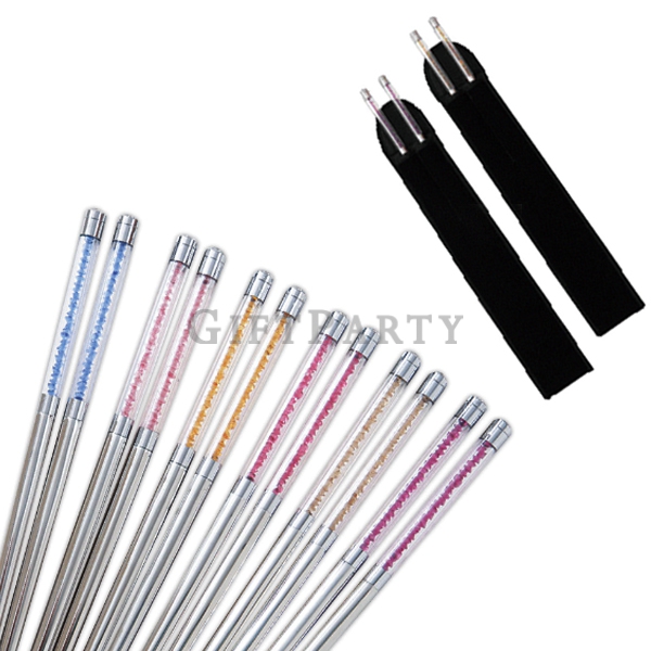 銀行禮品,銀行紀念品,股東會紀念品,股東會贈品,晶鑽環保筷筷來賺絨布套組鑽筷(彩鑽)