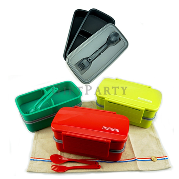 Double-layer plastic microwave lunch box lunch box,雙層塑膠可微波餐盒便當盒