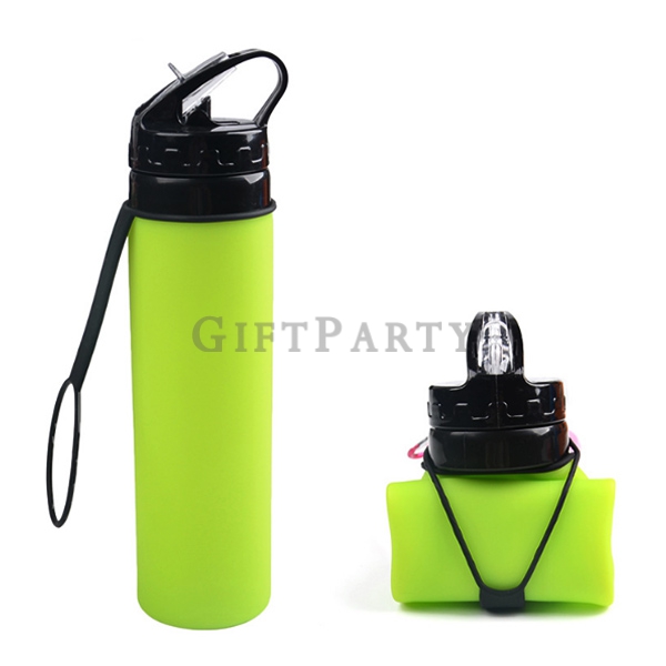 綠色水壺,客製化禮品,贈品,銀行贈品,環保禮品,環保贈品,硅膠折疊水壺2