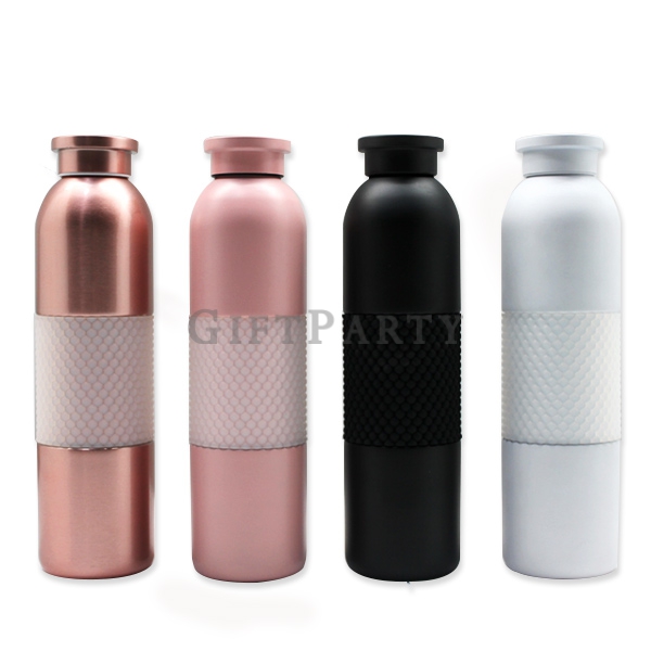 stainless steel water bottle with silicone sleeve ,禮品,高端禮品,硅膠套雙層不鏽鋼保溫瓶, Advertising gifts, promotion