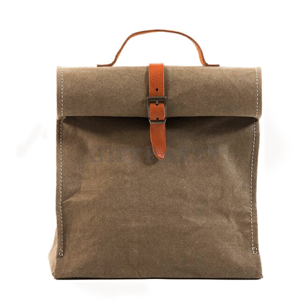 商務禮品,週年慶贈品,股東會紀念品,客製化禮品,企業贈品，水洗牛皮紙袋皮革手把,Washed kraft paper bag leather handle tote