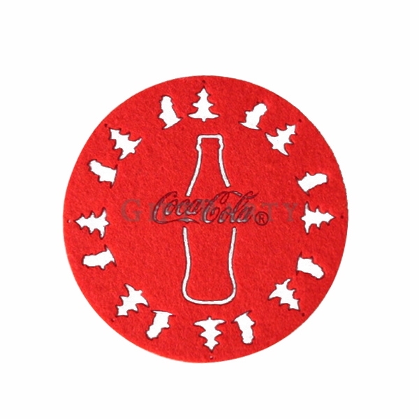 啤酒贈品定制,定制毛氈布杯墊-(雷雕,印刷,鏤空)LOGO