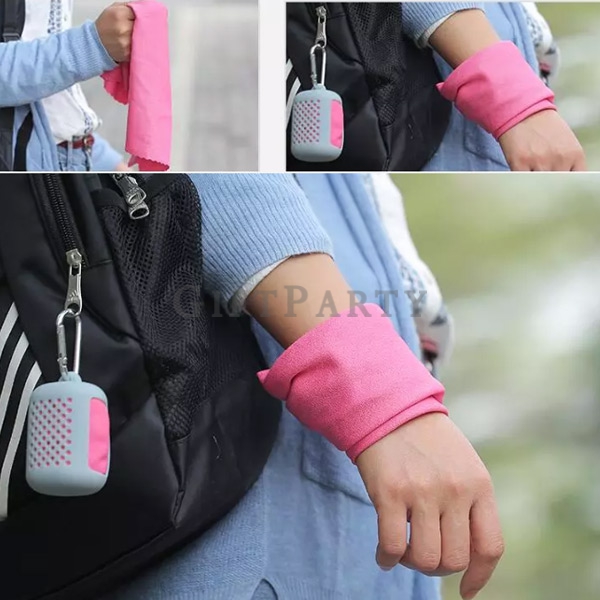Cooling Towel Silicone bag towel,硅膠便攜涼感巾,Advertising gifts, promotional gifts, 矽膠涼感巾,運動贈品,企業禮品,客製化紀念