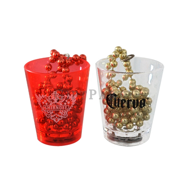 Plastic Shot Glass Beaded Necklace,品酒贈品,品酒紀念品,狂歡啤酒節,啤酒贈品,洋酒贈品,威士忌贈品,調酒禮品,Shot杯帶珠鍊