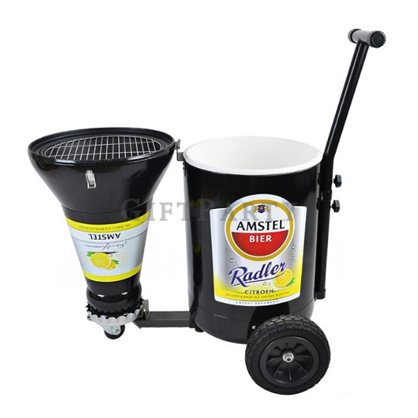 啤酒冰桶,造型贈品,客製化禮品,品牌周邊,行銷活動贈禮,啤酒造型冰桶+烤肉架推車