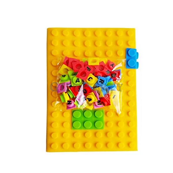 Notebook with Decorative Cubes with Alphabets & Numbers,禮品,贈品,積木筆記本,數字硅膠筆記本,A5-A6-硅膠筆記本數字與字母