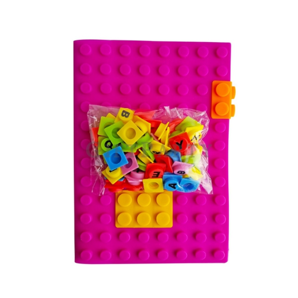 Notebook with Decorative Cubes with Alphabets & Numbers,禮品,贈品,積木筆記本,數字硅膠筆記本,A5-A6-硅膠筆記本數字與字母