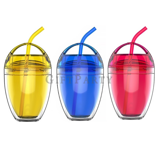Advertising gifts, gift gifts, souvenir customization, car gifts,雙層塑料蛋型杯帶吸管,吸管杯,星巴克杯,客製新型塑料杯,