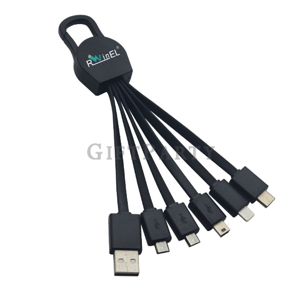 Climbing hook sytle 6in1 charging cable,登山扣6in1USB充電傳輸線,Advertising gifts, promotional gifts, custom