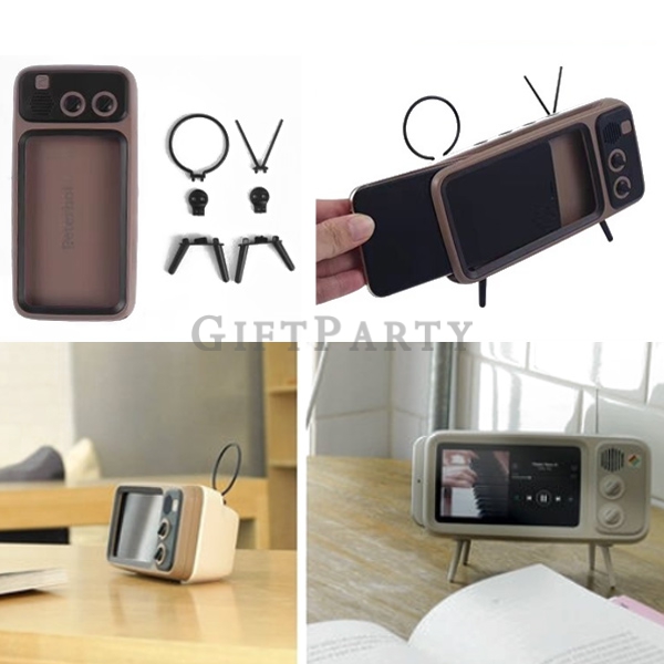 Retro TV styling mobile phone bracket speaker,復古電視手機支架藍芽音箱, Advertising gifts, promotional gifts, cu