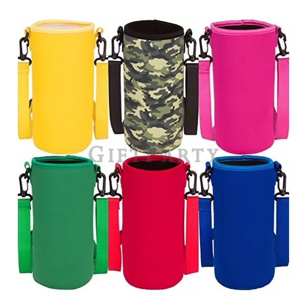 Neoprene Water Bottle Holder With  Lanyard Strap潛水布水瓶袋帶掛繩,潛水布飲料提袋,潛水布水瓶包,潛水布水瓶包,禮品,贈品,飲料贈品,啤酒贈品,水壺提袋