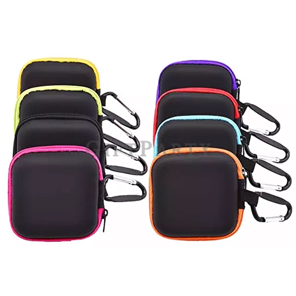 Eva square headphone storage bag with carabiner,耳機收納包,eva小收納包,禮品,文教贈品,兒童贈品,方形耳機收納包登山扣款,Advertising g