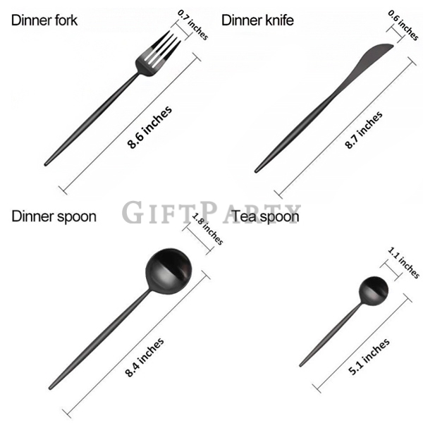 Stainless steel cutlery 4 piece set,