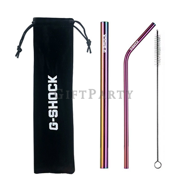 Stainless steel straw set with velvet bag,不鏽鋼吸管三件組絨布袋,Advertising gifts, promotional gifts, custom L