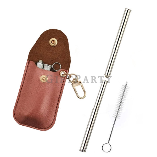 Drinking Straws Folding Straws Portable Set,不鏽鋼伸縮吸管皮套,吸管折疊吸管便攜套裝,不鏽鋼吸管,純鈦吸管,環保吸管,折疊吸管,伸縮吸管,304不鏽鋼吸管,