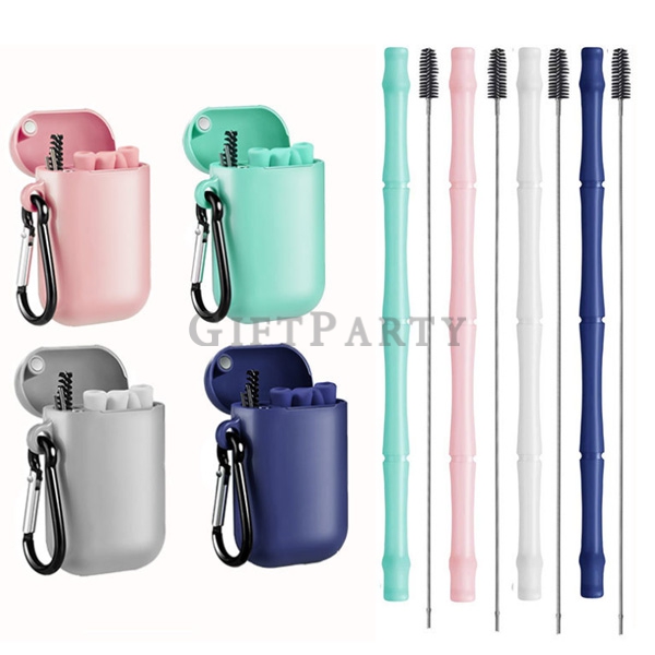 Silicone Folding Straw Carabiner Magnetic Buckle Box,矽膠折疊吸管登山扣磁扣盒
