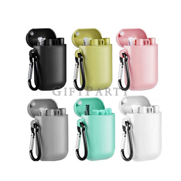 Silicone Folding Straw Carabiner Magnetic Buckle Box,矽膠折疊吸管登山扣磁扣盒
