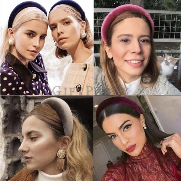 Fashion Headwear Wide padded Hairbands,5cm Width Velvet Sponge hairband,時尚厚海綿髮箍天鵝,時尚髮箍,時尚贈品,