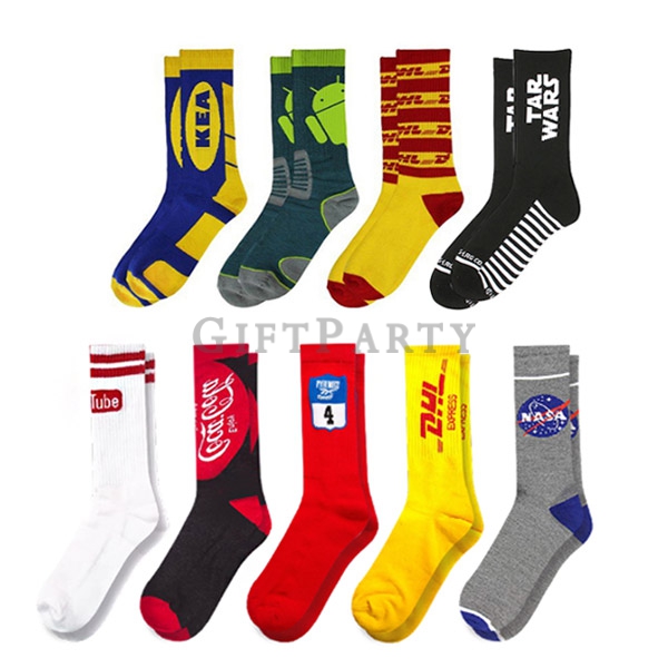 客製企業贈品,跑路贈品,客製襪子,客製襪子全彩印刷,Custom logo cotton sport sock full color printing,  運動路跑物資