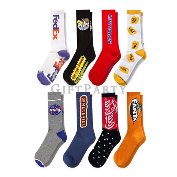 客製企業贈品,跑路贈品,客製襪子,客製襪子全彩印刷,Custom logo cotton sport sock full color printing, Customized gifts, promo