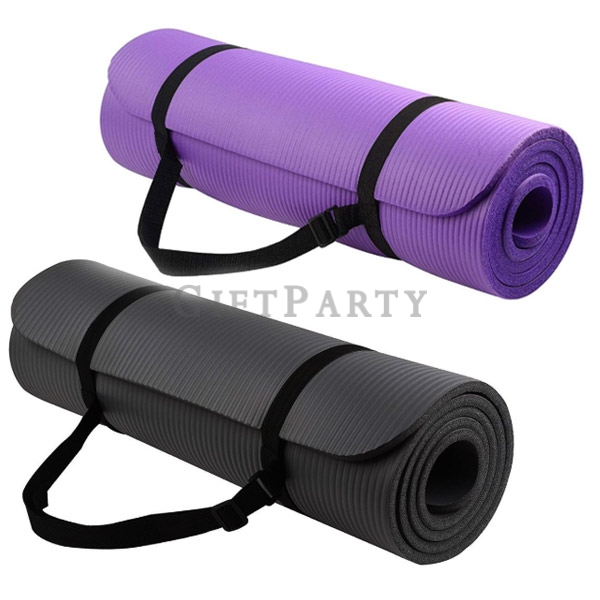 Yoga mat with carrying strap,瑜珈墊10mm含綁帶