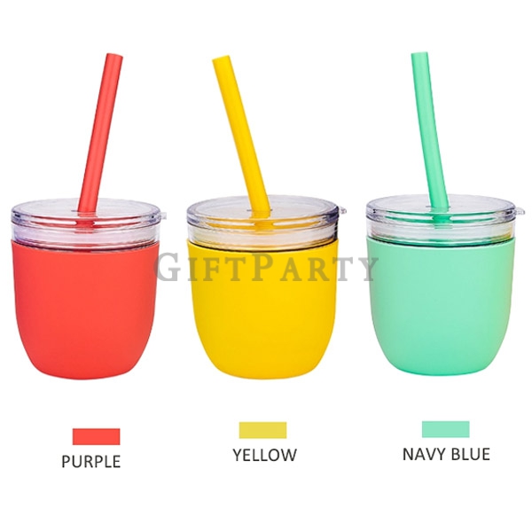 12oz bpa free  silicone water bottle with lid,AS塑料杯+矽膠吸管,Advertising gifts, promotional gifts, custo