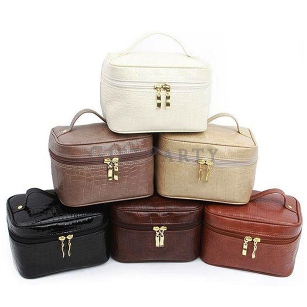 Make-up gifts OEM, square leather crocodile pattern cosmetic bags, high-quality cosmetic bags, custo