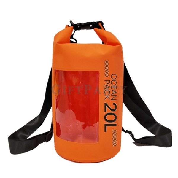 VC Floating Pack Outdoor Sport Waterproof Dry Bag,防水漂流包防水桶包透明窗20L,customized LOGO gifts, brand souv