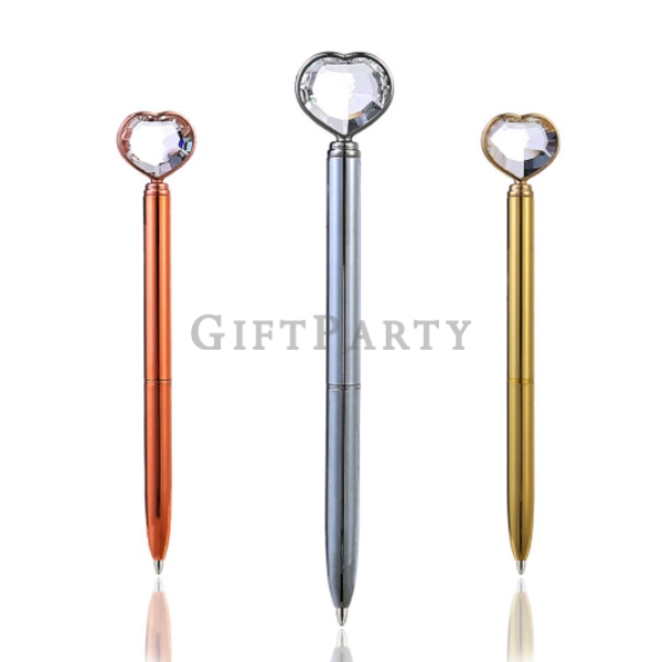 GP2340387Q3117-心型大鑽筆,Heart Shape Metal ball Pens Diamond Crystal Ballpoint Pens,禮品,情人節禮品,鑽石筆,雜誌附錄,企業
