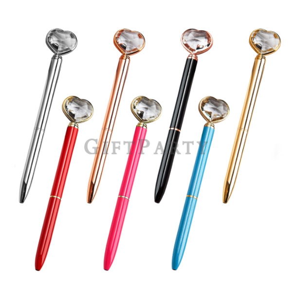 GP2340387Q3117-心型大鑽筆,Heart Shape Metal ball Pens Diamond Crystal Ballpoint Pens,禮品,情人節禮品,鑽石筆,雜誌附錄,企業