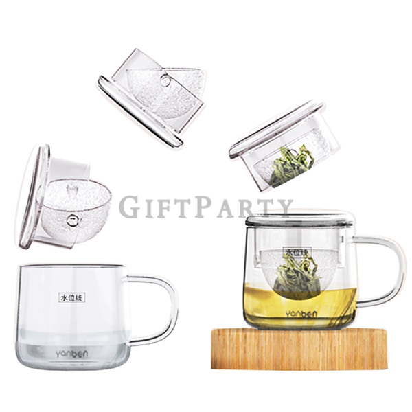 Wide mouth double glass tea bottle infuser,廣口玻璃泡茶杯便攜組
