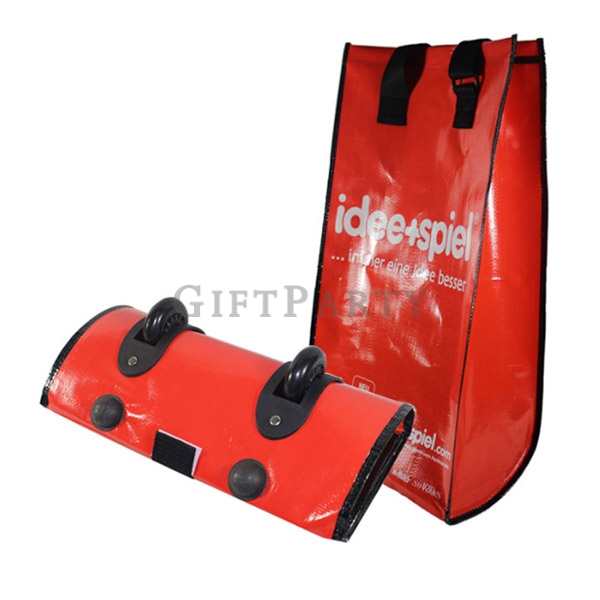 PP Woven  foldable shopping trolley bag with whee,看展神器,展場禮品,折疊購物袋,廣告贈品,可折疊PP編織購物袋帶輪拉桿箱