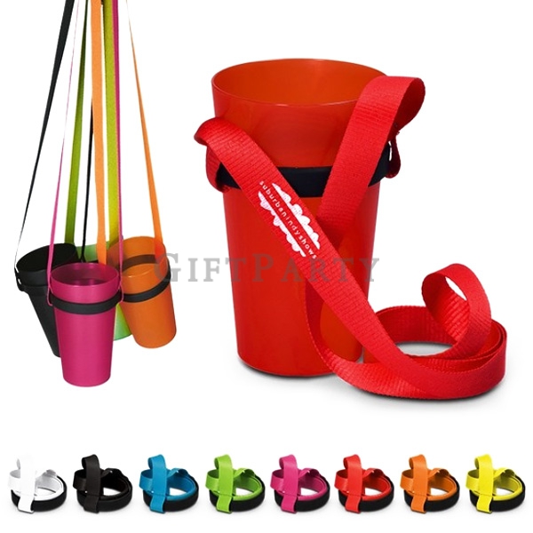 Festival Event Cup Bottle Holder Neck Lanyard Strap,便宜贈品,活動贈品,球賽贈品,奧運贈品,廣告贈品,啤酒節,狂歡節,飲料杯掛繩頸繩飲料提袋