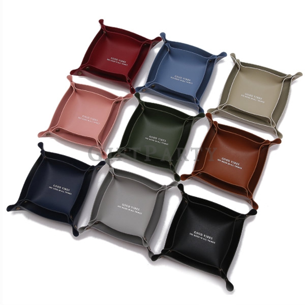 Custom pu leather foldable storage tray game dice tray,PU皮革置物盤收納盤,皮革收納盤,皮革置物盤,皮革零錢盤,皮革折疊置物盒,