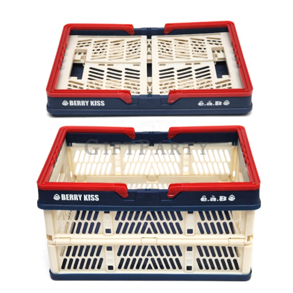 Foldable Plastic Basket,潮贈品,啤酒贈品,塑料折疊籃超市購物籃(中)
