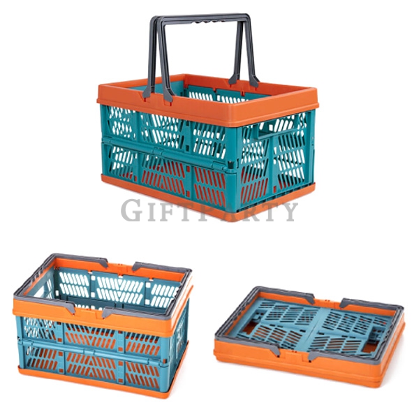 Foldable Plastic Basket,潮贈品,啤酒贈品,塑料折疊籃超市購物籃(中)