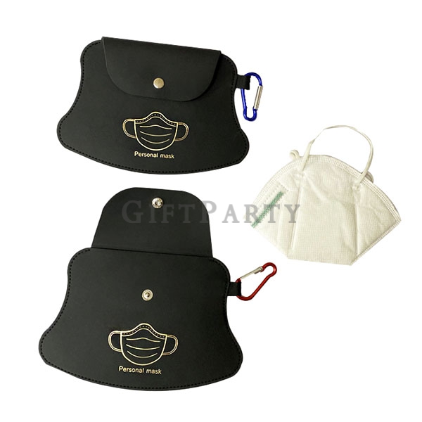 防疫贈品,企業贈品,公司贈品,新款贈品,N95皮革口罩收納包帶登山扣5