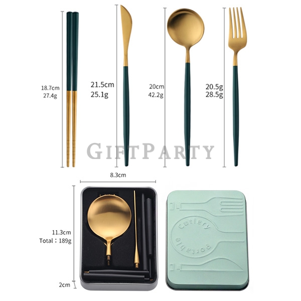 Pocket portable cutlery set with case,不鏽鋼葡萄牙餐具口袋便攜套裝5