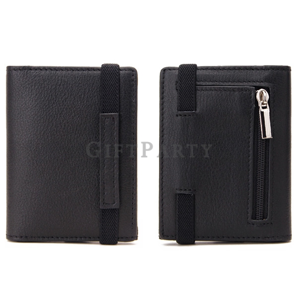 Men leather wallet RFID protection card case wallet with coin pocket ,男士皮革名片夾零錢包短夾