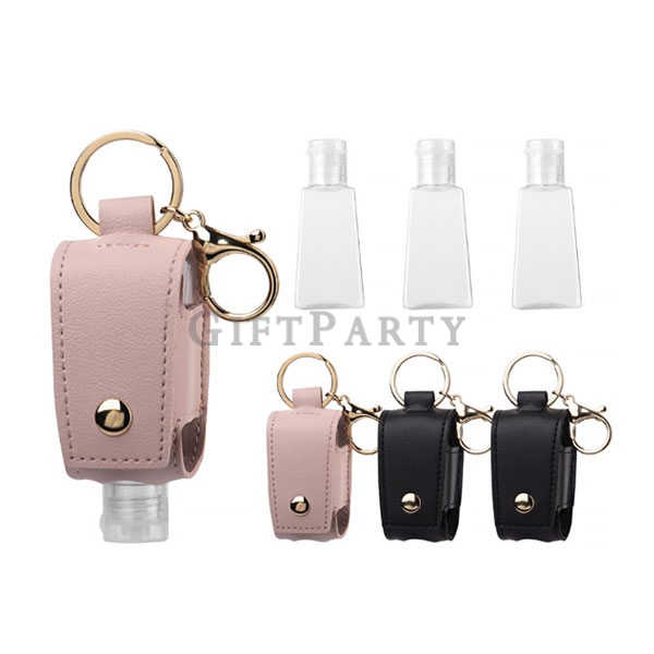 Hand sanitizer 30ml leather cover with keyring,洗手30ml皮革套鎖圈,時尚防疫禮品,贈品,廣告贈品,