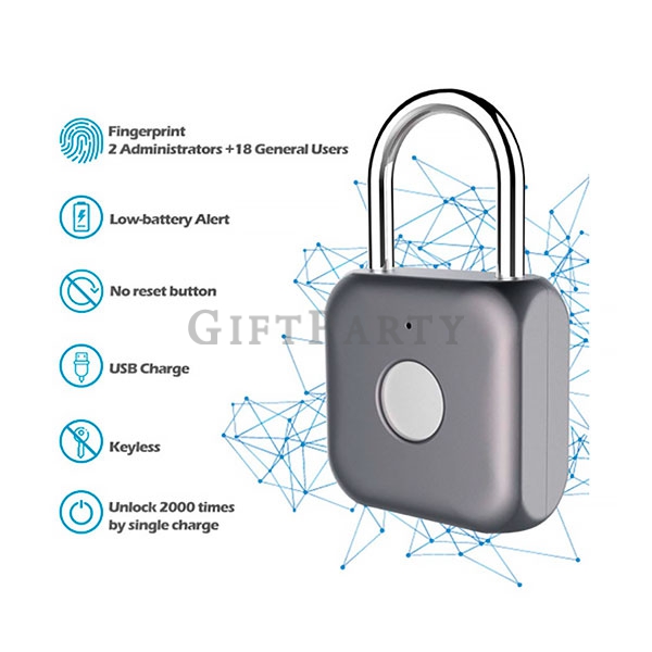 smart fingerprint padlock,LED燈智能指紋鎖,銀行禮品,收納櫃鎖,