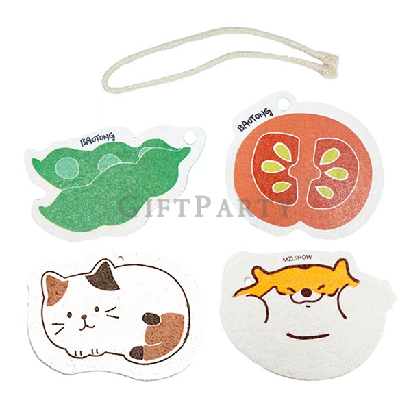 Printing Compression Wood Pulp Sponge,Water Absorption Expansion Dishwashing Sponge Cloth,印花壓縮木漿海綿吸水
