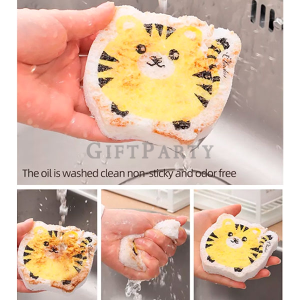 Printing Compression Wood Pulp Sponge,Water Absorption Expansion Dishwashing Sponge Cloth,印花壓縮木漿海綿吸水