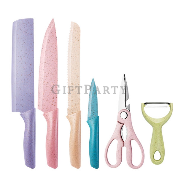 Color Wheat Straw 6-Piece Set Gift小麥秸桿刀具套裝六件組
