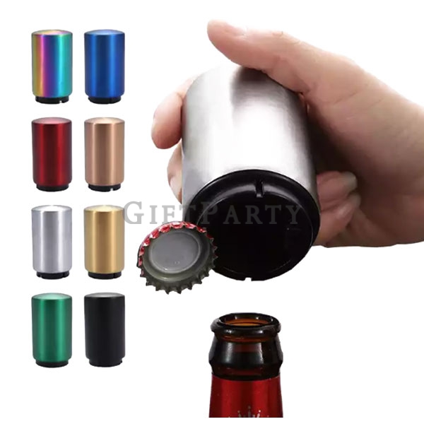 Push Down Automatic Magnetic Beer CapBottle Opener,自動開瓶器,啤酒贈品,啤酒禮品,按壓式酒瓶開瓶器