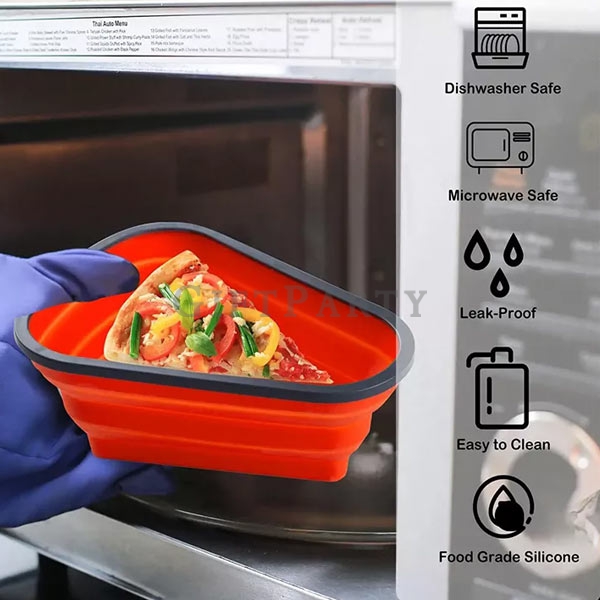 Microwave Heating Silicone Collapsible Pizza Box Pack With Trays -食品級矽膠PIZZA保鮮盒伸縮餐盒