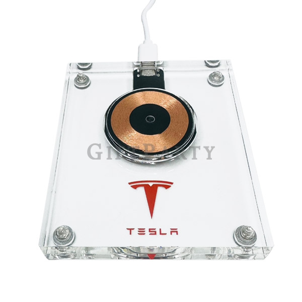 15w Clear Acrylic Wireless Charger透明壓克力無線充電器, 15W 無線快充, 客製化無線充電器, 科技感禮品, 無線充電贈品推薦, LOGO印刷充電盤, 展場贈品推薦