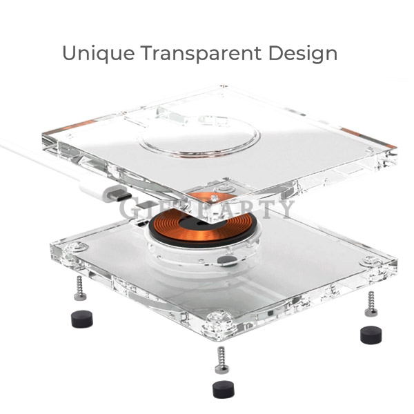 禮品,贈品,客製化禮品,發光充電透明壓克力無線充電器4