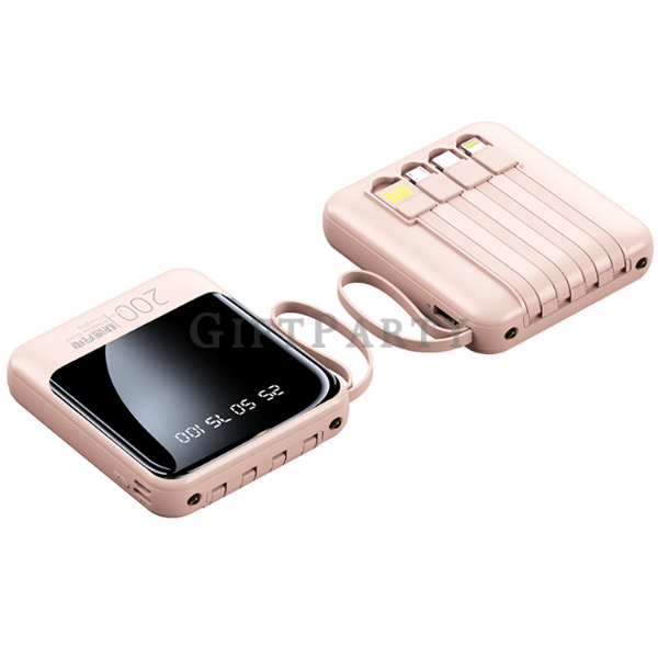 實用贈品,行動電源,帶線行動電源,迷你行動電源帶線10000mAh3